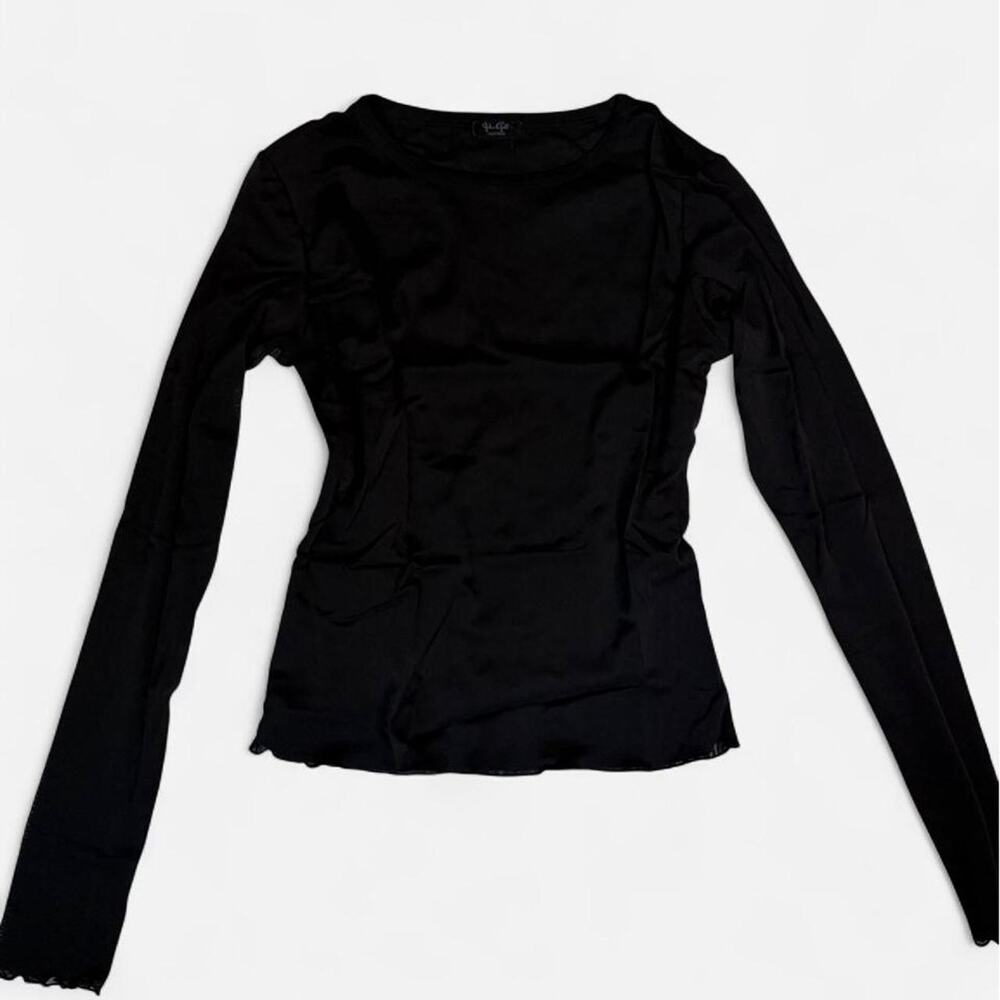 John Galt Mesh Long Sleeve with Ruffled Sleeves - OS
